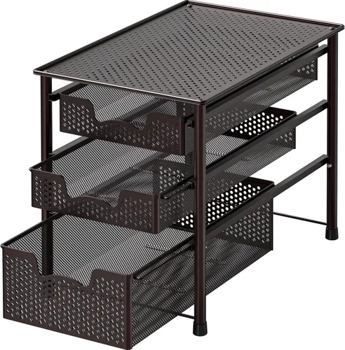 Vista 16 de Simple Houseware - Cajón organizador de cesta de gabinete apilable, rosa