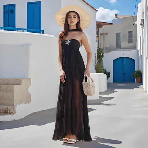 Vista 6 de SOLILOQUY Vestidos de novia sin tirantes para mujer, con hombros descubiertos, con volantes, de malla, vestido de tubo para novia, vestido largo