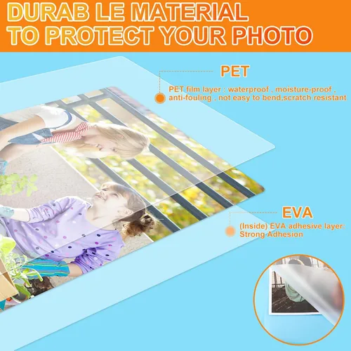 Vista 2 de CAREGY Bolsas de laminación térmica, paquete de 300 hojas de laminación, 3 mil, 9 x 11.5 pulgadas, papel de laminación para laminador, transparente