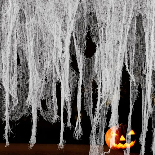 Vista 9 de Watayo Paquete de 8 paños espeluznantes de Halloween, tela espeluznante de 72 x 30 pulgadas, tela de araña elástica de Halloween, gasa espeluznante