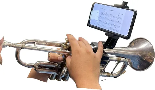Vista 6 de Gripophone Trompet Phone Lyre - Monta de forma segura tu teléfono en tu bocina, lee fácilmente música de PDF, toma videos mientras juegas