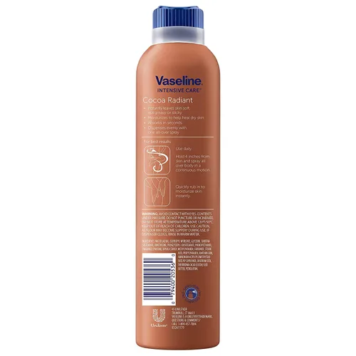 Vista 2 de Vaseline Loción hidratante en aerosol corporal para piel seca, 6.4 onzas, paquete de 6