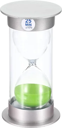 Vista 8 de PATIKIL Temporizador de arena de 25 minutos, reloj de arena con cubierta de plástico, vidrio de arena para juegos, cocina, recuerdos de fiesta, Azul