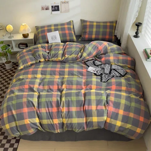 Vista 18 de DONEUS Juego de funda de edredón a cuadros 100% algodón lavado como lino súper suave y cómodo, juego de ropa de cama de 3 piezas a cuadros negros