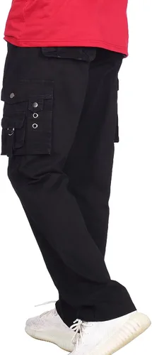 Vista 4 de Nothinchan Mens Lightweight Cargo Outdoor Relaxed Fit Cotton Casual Work Pants with Pocket