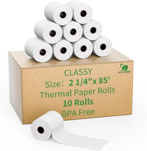 Vista 14 de CLASSY Rollo de papel de registro térmico de 2 1/4" x 50' pies, 5 rollos
