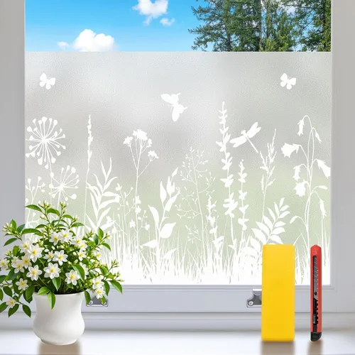 Vista 8 de Niviy Película de Privacidad para Ventanas con Patrón de Diamante 3D, Vinilo No Adhesivo con Adherencia Estática, Película Decorativa para Ventanas