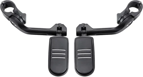 Vista 23 de TCT-MOTORPARTS Estriberas de pie de carretera de montaje largo para Harley Electra Glide, todo con protectores de motor de 1-1/4 pulgadas 1.25 Negro