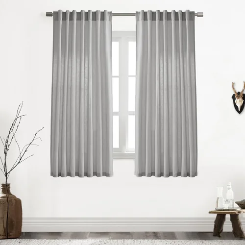 Vista 59 de XTMYI - Cortinas transparentes de 54 pulgadas de largo, juego de 2 paneles para baño, cortinas cortas de lino y algodón con semi privacidad