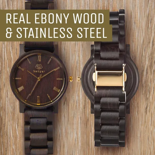 Vista 2 de Swanky Badger regalo personalizado, reloj de madera real grabado es el regalo de boda perfecto para tu mejor hombre y fiesta de boda