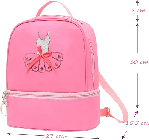 Vista 2 de Dorlubel Linda mochila de baile de ballet tutú vestido bolsa de baile con llavero para niñas