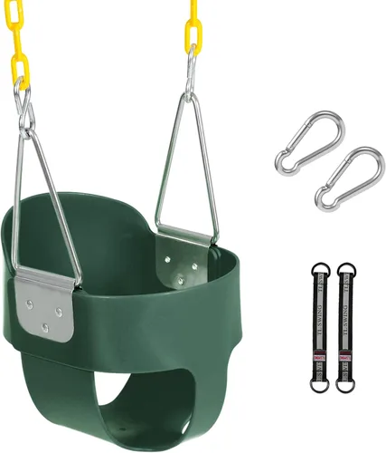 Vista 13 de RedSwing Asiento de Columpio de Cubo con Respaldo Alto para Niños Pequeños con Cadenas Recubiertas, Asiento de Columpio Resistente para Niños