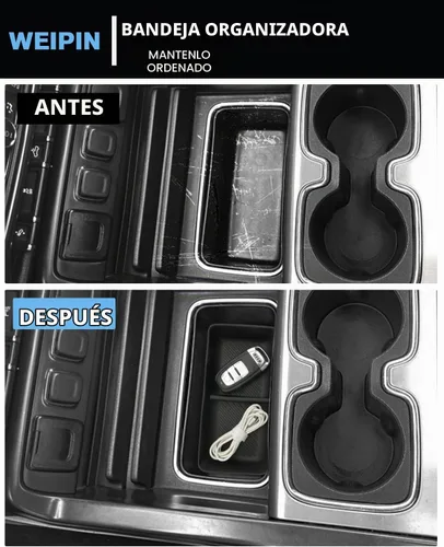 Vista 4 de Bandeja organizadora de consola central de 3 piezas y bandeja de consola compatible con Chevy Silverado 2014-2018/GMC Sierra 1500 y Silverado