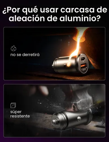 Vista 8 de LISEN Cargador de coche USB C del adaptador del encendedor de cigarrillos Negro