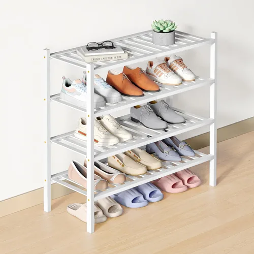 Vista 67 de Smiry Zapatero de bambú para armario, organizador de zapatos de madera de 3 niveles, estante apilable de almacenamiento de zapatos de madera