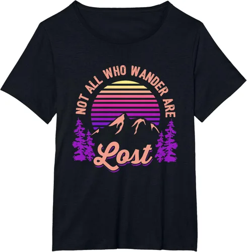 Vista 74 de Not All Who Wander Are Lost Vintage Mountains - Camiseta de senderismo, Negro, S