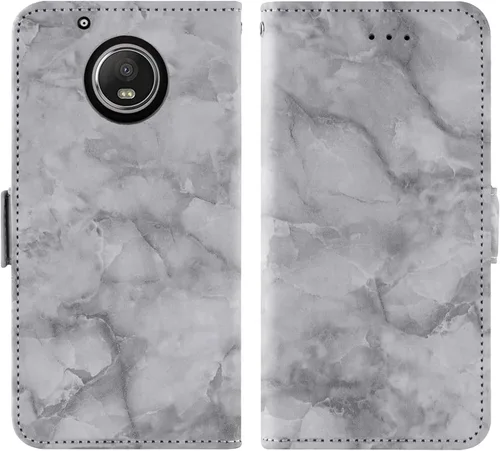 Vista 5 de Asuwish Funda compatible con Moto G5 Plus y protector de pantalla de vidrio templado, con ranura para tarjetero, soporte para tarjetas, función