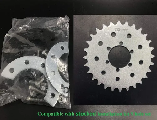 Vista 5 de Piñón multifuncional de 28 dientes de alto rendimiento para cadena 415/415H - Motor de gas Motor Motorizado Bicicleta