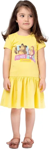 Vista 5 de Masha and the Bear Friends Forever - Vestido estampado con cintura elástica cómoda, lavable a máquina