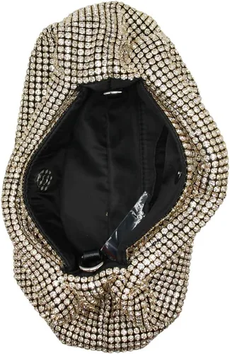 Vista 5 de UMREN Bolso de mano anudado con purpurina completa para mujer, con diamantes de imitación de cristal, bolso cruzado de noche con diamantes