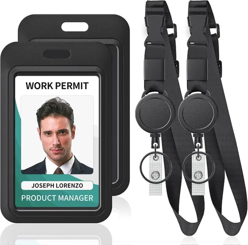 Vista 22 de Uniclife Cordón retráctil ajustable resistente para el cuello con carrete retráctil para insignias, hebilla de liberación rápida y longitud