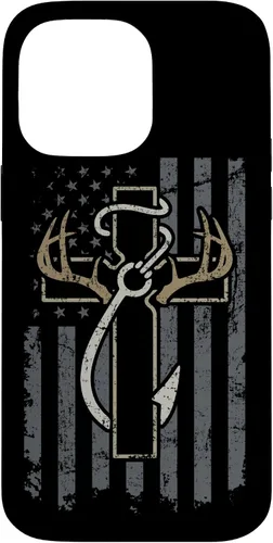 Vista 13 de Faith Hunting Fishing - Christian Cross USA Hunter Fisherman Case for iPhone 17