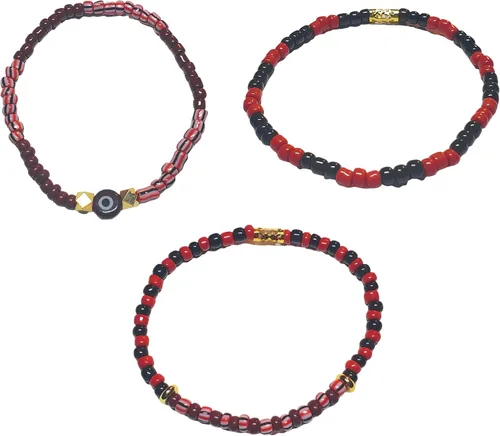Vista 7 de Juego de 3 pulseras de cuerda elástica de santería de ojo malvado hechas a mano Obatala Oshun Yemaya Orula Elegua Oya Ogun Ochosi Shango Babalu Aye