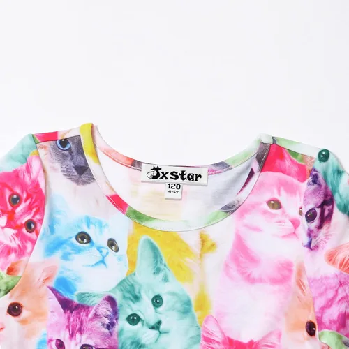 Vista 3 de Jxstar - Vestidos de manga larga para niñas con unicornio, ropa de algodón de 3 a 13 años