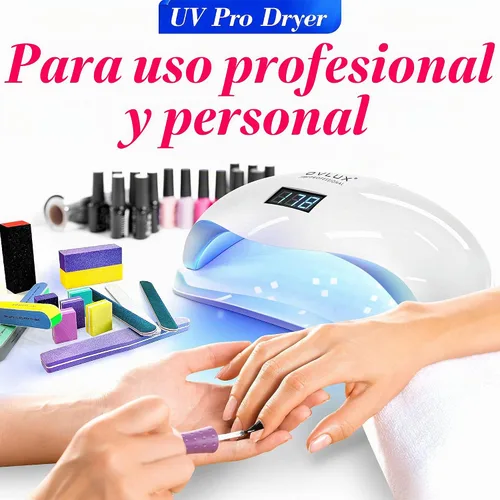 Vista 4 de OVLUX - Lámpara de uñas LED UV de 180 W profesional - Secador de uñas de gel rápido con 57 LED, cuenta regresiva LCD, sensor automático y modo