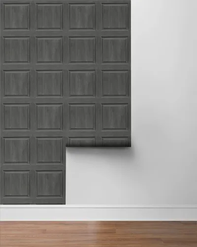 Vista 7 de NextWall Papel tapiz de imitación lavado para despegar y pegar (carbón)