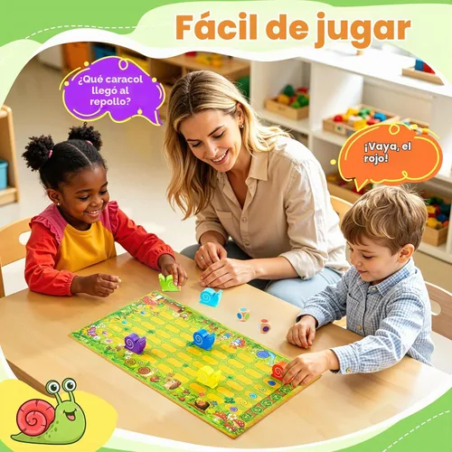 Vista 4 de Juego de carrera de caracoles, juego de mesa para niños de 3-8, 2-6
