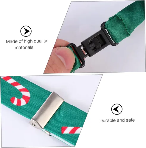 Vista 6 de TENDYCOCO 3pcs Christmas Straps Disfraz De Santa Claus para Adulto Santa Claus Outfit for Men Candy Cane Suit Santa Suit Men Suspender Man Suits for
