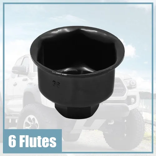 Vista 3 de uxcell Metal 1.417 in 6 Flautas Filtro de aceite Llave Llave de la carcasa del zócalo Herramienta para Volkswagen para Audi A6L A8L para BMW X5