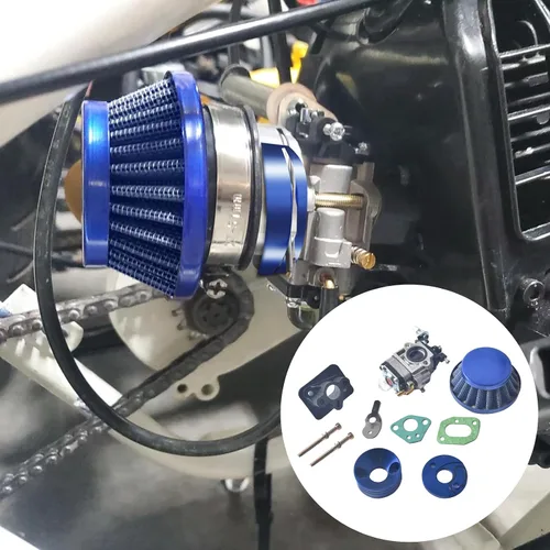 Vista 6 de Kit de mejora de carburador de 15 mm, filtro de aire, colector, tubo de entrada, pila de aleación para scooter de gasolina de 2 tiempos de 33 cc 43