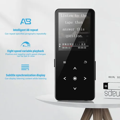 Vista 6 de Reproductor MP3 de 32 GB con Bluetooth 5.0, reproductor de música con altavoz HD integrado para niños, radio FM, grabadora de voz, sonido HiFi