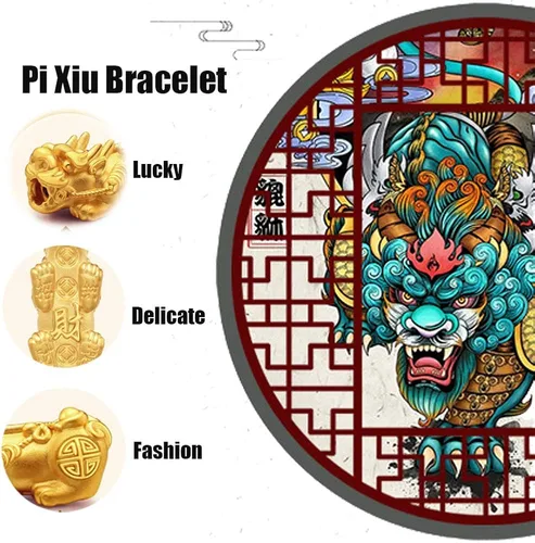 Vista 4 de SOOWOOT Feng Shui Pulsera Collar-Pi Xiu Negro Obsidian Riqueza Pulsera de Buena Suerte Pi Yao Attract Wealth Money Collar Set para Mujeres Hombres