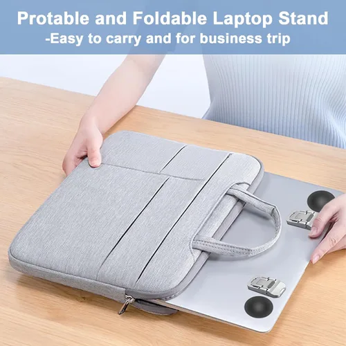 Vista 6 de Mini soporte portátil para teclado de computadora de escritorio, elevador de teclado de aleación de zinc con 2 ángulos ajustables, elevador