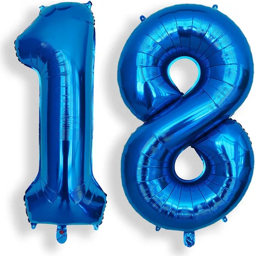 Vista 51 de AULE Globo azul de 40 pulgadas 0 con números grandes de cumpleaños del 0 al 9