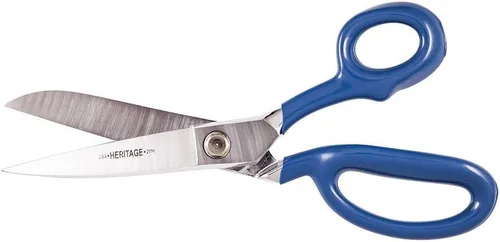 Vista 2 de Klein Tools Tijeras 211H, recortadora doblada, borde de cuchillo, revestimiento azul, fabricadas en Estados Unidos, 11-1/2 pulgadas