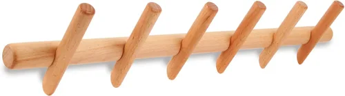Vista 8 de KYSMOTIC Perchero de Pared Moderno de Madera - Montado en la Pared - Negro con 4 Ganchos de Madera - Para Colgar Ropa, Batas, Toallas, Sombreros