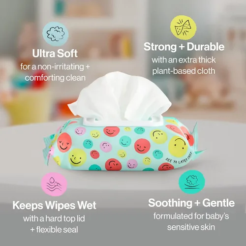 Vista 6 de The Honest Company Toallitas eliminadoras de mocos a base de plantas, calmante para la nariz con aloe, hipoalergénicas, piel sensible, verificado
