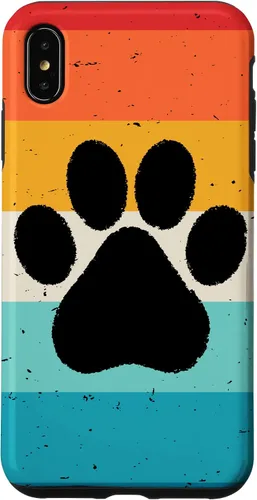 Vista 11 de iPhone 16 Gato Perro Paw Print en estilo retro Vintage Case