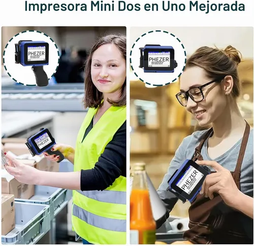 Vista 9 de Impresora de inyección de tinta mini de mano Phezer PC11 para superficie plana y curva, con pantalla táctil y cartucho de tinta de secado rápido