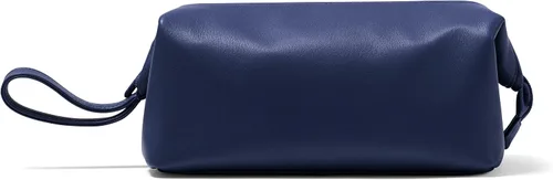 Vista 9 de Leatherology Neceser enmarcado – Kit de cuero Dopp con apertura de boca ancha, forro resistente al agua y compartimentos con cremallera, Coñac
