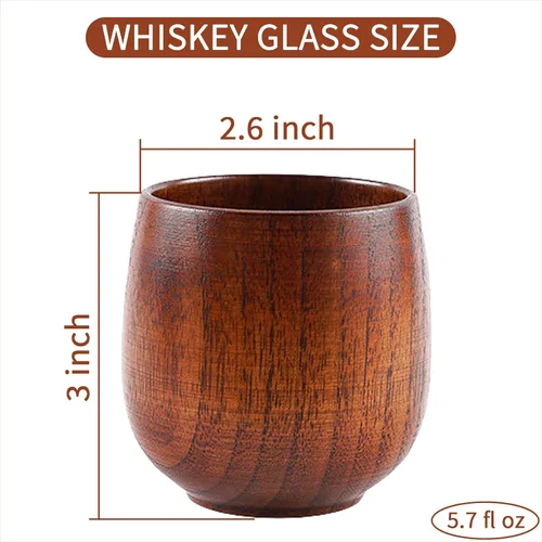 Vista 2 de 1 Pieza Vasos de Whisky de Madera, Regalos de Vasos de Bourbon para Hombres, Vasos de Degustación de Whisky Bourbon Old Fashioned – Regalos