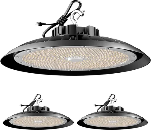 Vista 12 de Luces LED inteligentes de 200 W con controlador inteligente que admiten modo normal y modo de sensor de movimiento (ahorro de energía), luces UFO