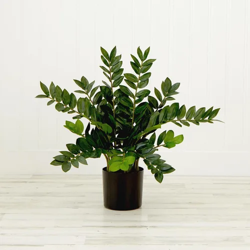 Vista 8 de Nearly Natural - Planta artificial ZZ de 28 pulgadas, planta Zamioculcas con maceta decorativa