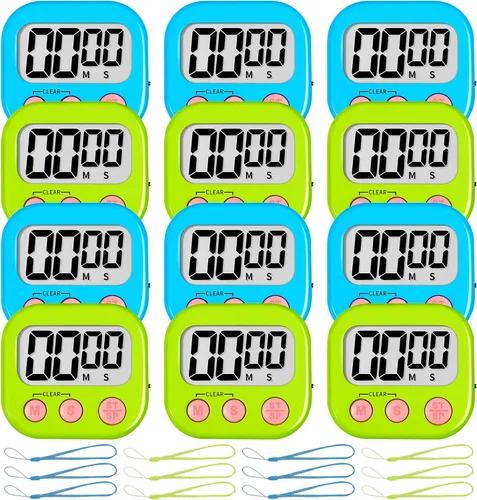 Vista 10 de ZILLEEN Temporizador de aula para niños y profesores, paquete de 2 temporizadores digitales, blanco y negro
