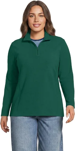 Vista 27 de Lands' End - Sudadera de vellón con cremallera de un cuarto, para todo tipo de clima Camello claro/marrón jengibre rico