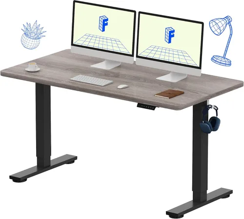 Vista 19 de FLEXISPOT EN1 - Escritorio de pie de una pieza, 40"x24" de escritorio sin costuras, eléctrico, altura ajustable para oficina en casa, salas de Negro